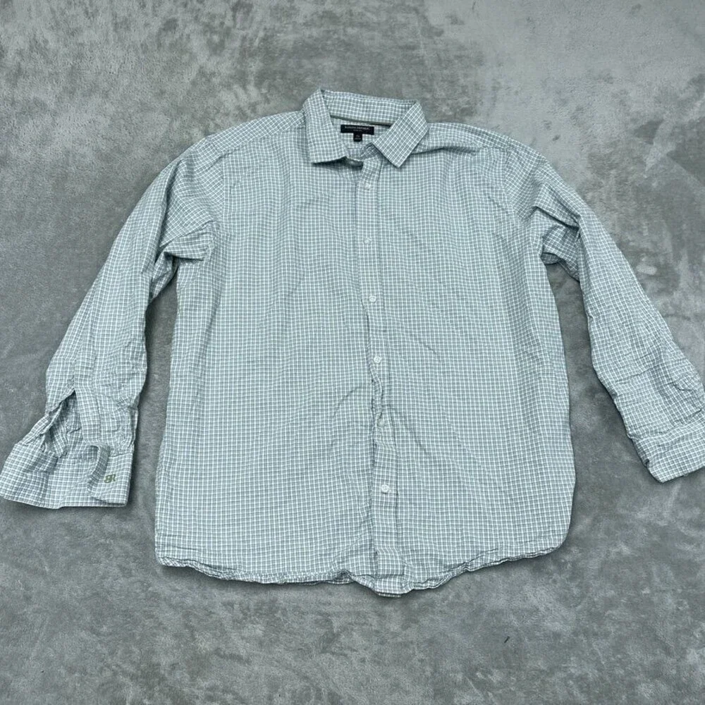 Banana Republic Slim Fit Plaid Dress Shirt XXL Long Sleeve Cotton a0965